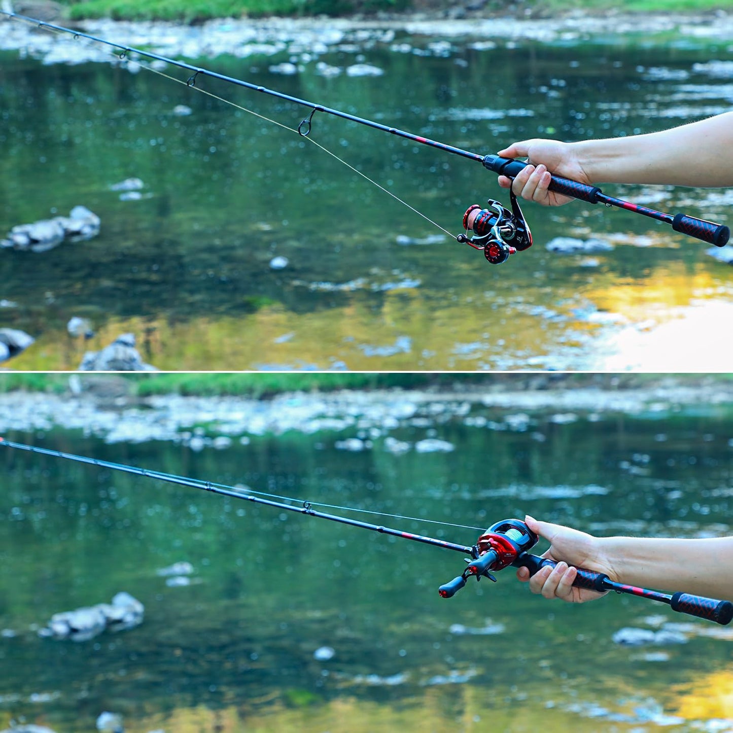 Sougayilang 6.9FT Carbon Inshore Spinning Rod, Durable and Balanced Fishing Rod, Solid Graphite Tip for Increased Sensitivity