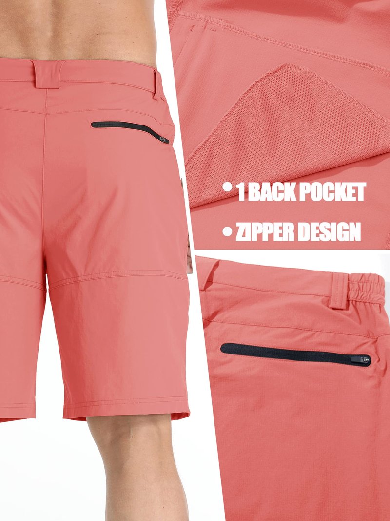 TACVASEN Mens Cargo Shorts Outdoor Lightweight Quick Dry Casual Golf Summer Hiking Dress Work Shorts Fishing Elastic Waist Pink 38