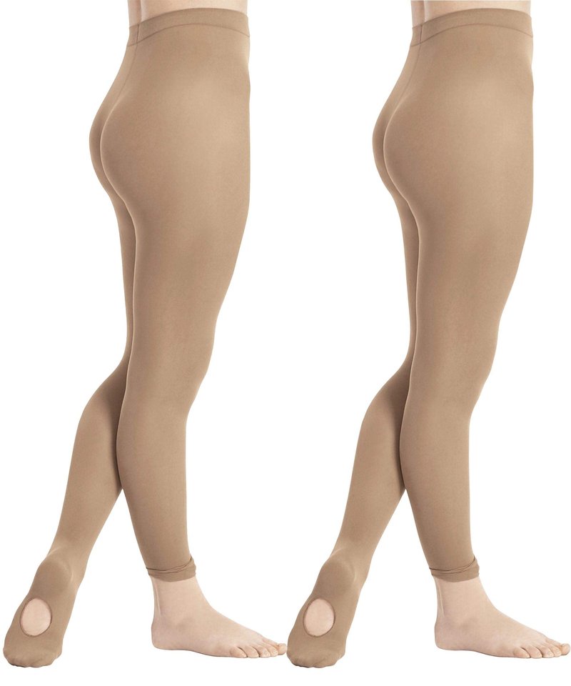 DIPUG Suntan Girls' Convertible Ballet Tights/Soft Transition Dance Tight(Toddler/Kids)