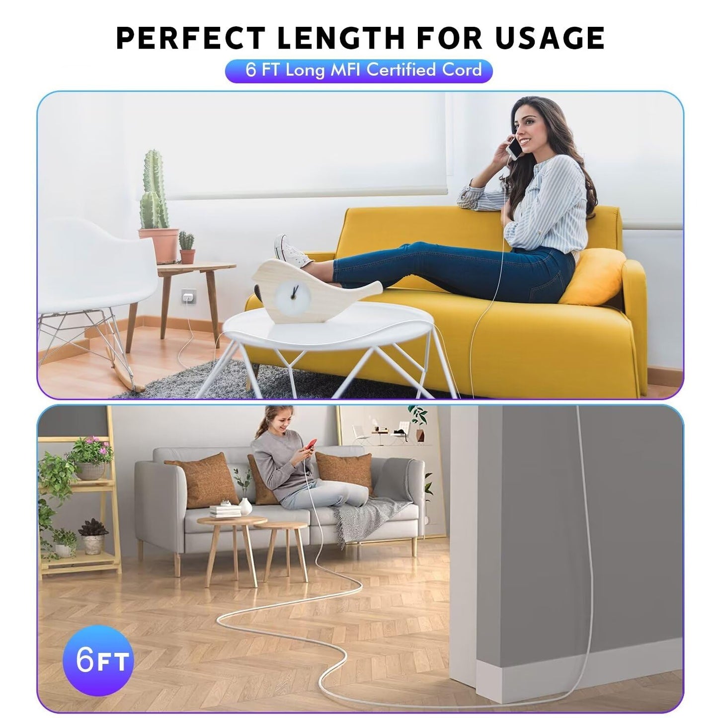 Fast Charger iPhone,i Phone Charge Cable,3Pack iPhone Charger Fast Charging 6Foot Phone Charging USB C Charge Adapter 6FT Type C to Lightning Cable for iPhone 14 Pro Max/14 Plus/13/12 Mini/11/10/XS/SE