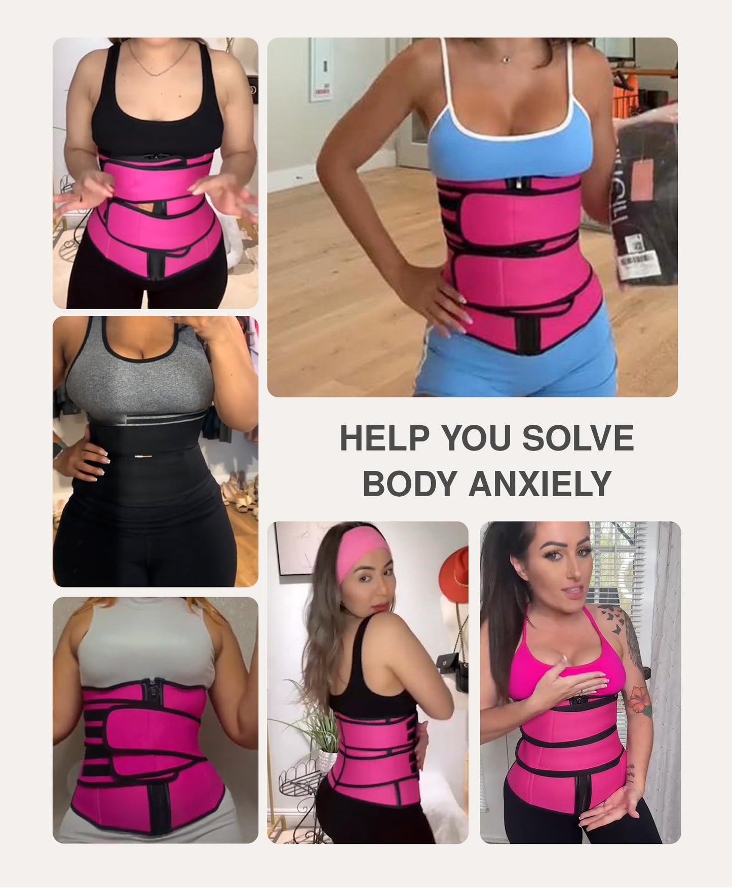 Lover-Beauty Waist Trainer for Women Workout Trimmer Corset with 2 Belt With Zipper Steel Bone Tummy Control Cincher