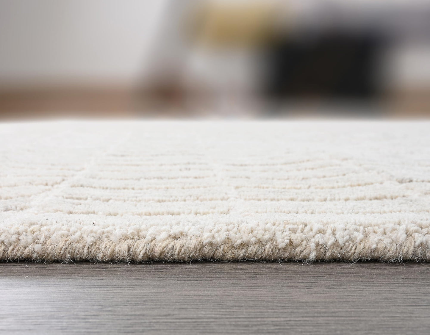 RUGORIA Hand-Tufted 100% Wool Area Rug – Unique Modern Geometric Grid Pattern, Soft Plush Textured Carpet for Living Room, Bedroom, Dining Room & Entryway (Grey,Beige, 6' x 9')