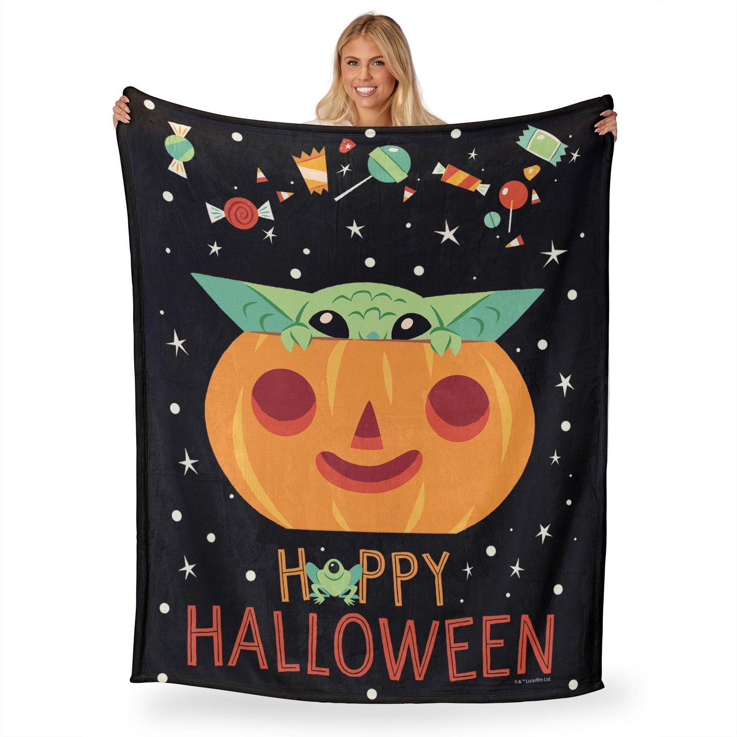 Northwest Star Wars - The Mandalorian Silk Touch Throw Blanket, 50" x 60", Happy Halloween