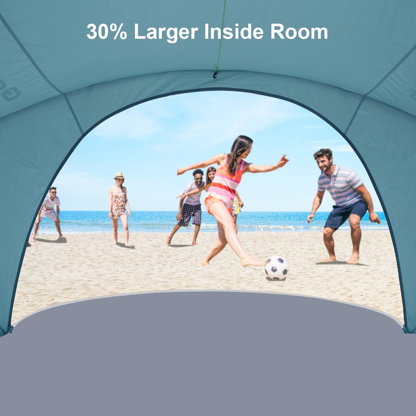 Gorich Beach Tent Sun Shelter with UPF50+ UV Protection for 3/4-5/6-7 Person, Lightweight & Portable Beach Shade Canopy with 2 Zippered Doors, Easy Setup Family Beach Umbrella