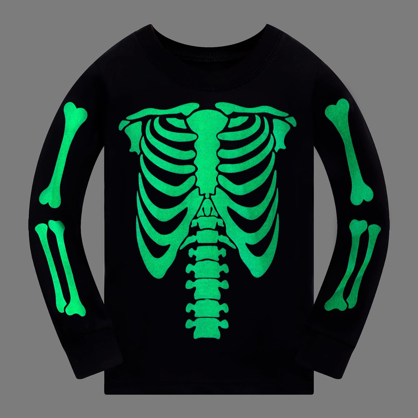 Boys Halloween Pajamas Children Long Sleeve Sleepwear Kids Skull Shirt Halloween Pants Girls Glow in the Dark Skeleton Pjs Set 5t