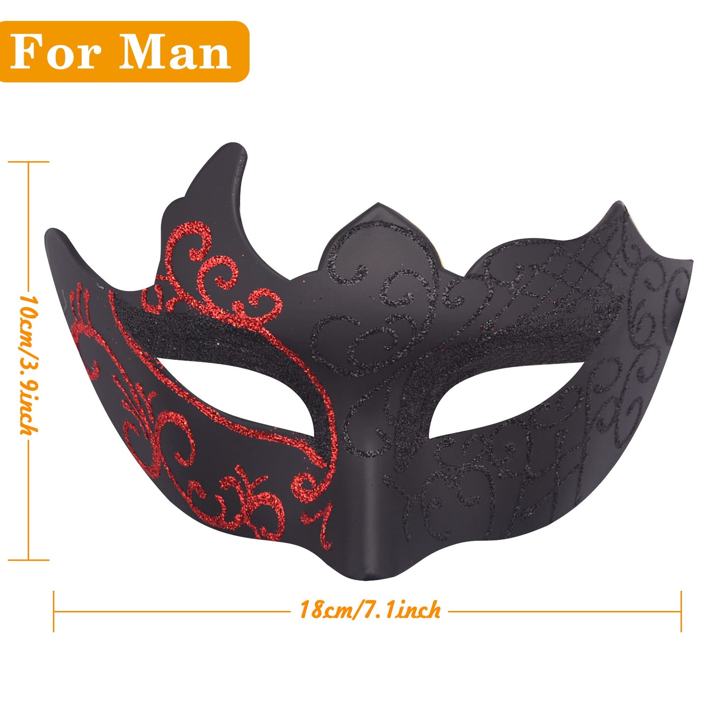 SIQUK Couple Masquerade Masks Plastic Venetian Party Mask Lace Halloween Costume Mask Rhinestone Mardi Gras Mask for Couples Women and Men