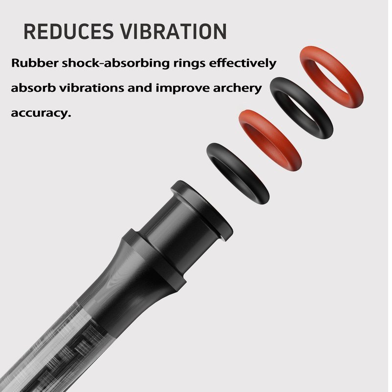 AMEYXGS 6/8/10/12 Inch Archery Bow Stabilizer Carbon Fiber Balance Bar Rod Side Rod Stabilizer Dampen Weight for Compound Bow Recurve Bow Accessory (Black, 12 Inch)