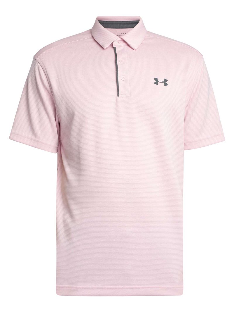 Under Armour Men's Tech Golf Polo, (647) Prime Pink / / Pitch Gray, Large