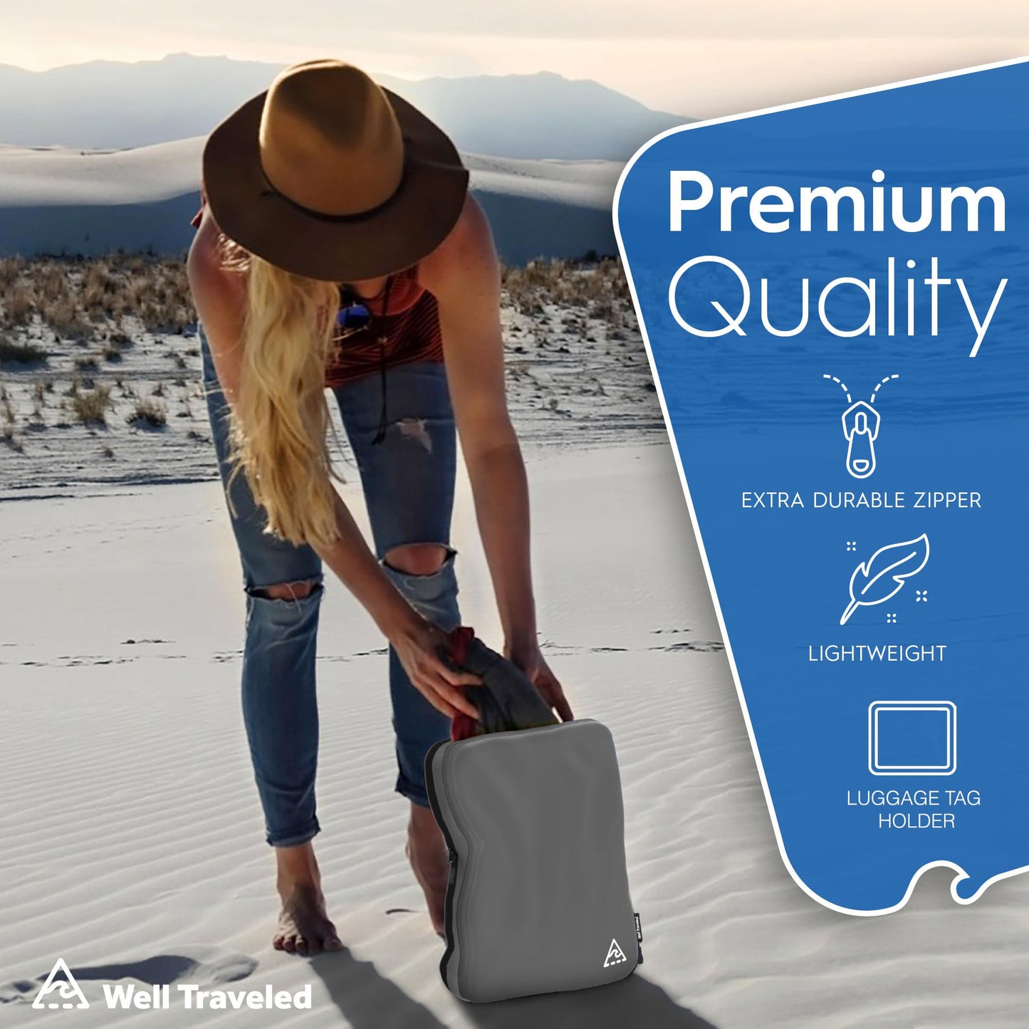 8-Piece Deluxe Compression Bags For Travel - Maximize Space In Luggage With Travel Compression Bags For Packing Double Capacity Design, Luxury Suitcase Organizer Bags, Large, Small, & Medium Set