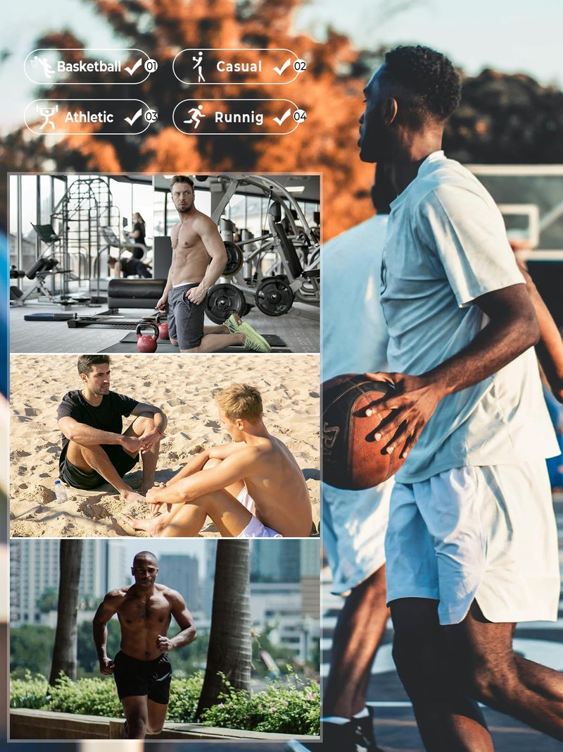 NORTHYARD Men's Athletic Running Shorts Gym Workout 7"/9"/5" Quick Dry Lightweight Sports Basketball Tennis 3 Zipper Pockets LODENFROST S