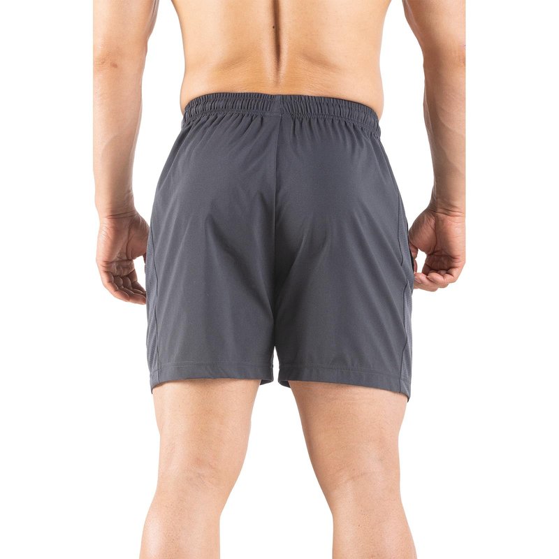 Gaglg Men's 5" Running Shorts 2 Pack Quick Dry Athletic Workout Gym Shorts with Zipper Pockets Dark Grey/Dark Grey,Medium