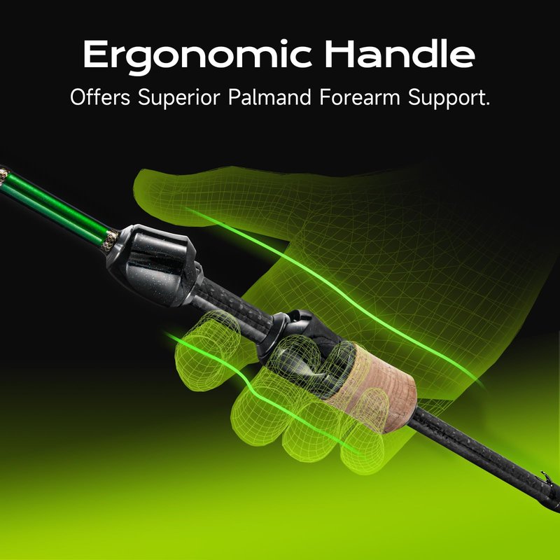 HANDING M1 BFS Rod 7' Ultralight Fishing Rod 2-Piece Ultralight Casting Rod for Trout Crappie Bluegill Yellow Perch Rock Bass Sunfish with Fast Action 30T+24T Carbon Fiber