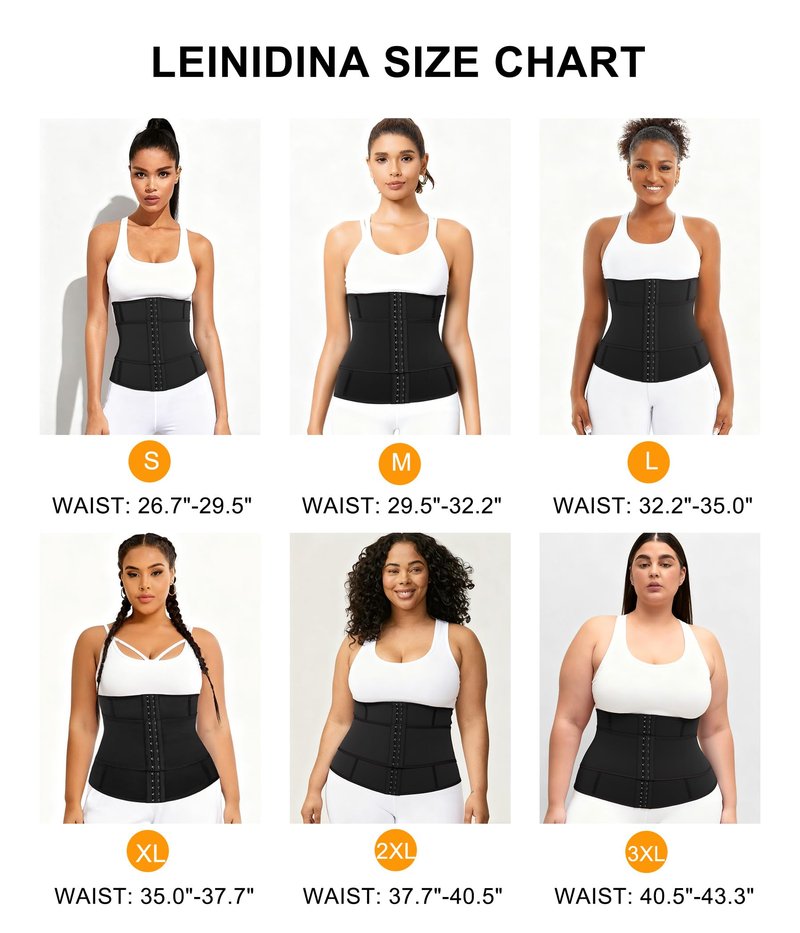 LEINIDINA Waist Trainer for Women Corset Shapewear Segmented Sweat Waist Trimmer for Women Workout Belt Black-blue