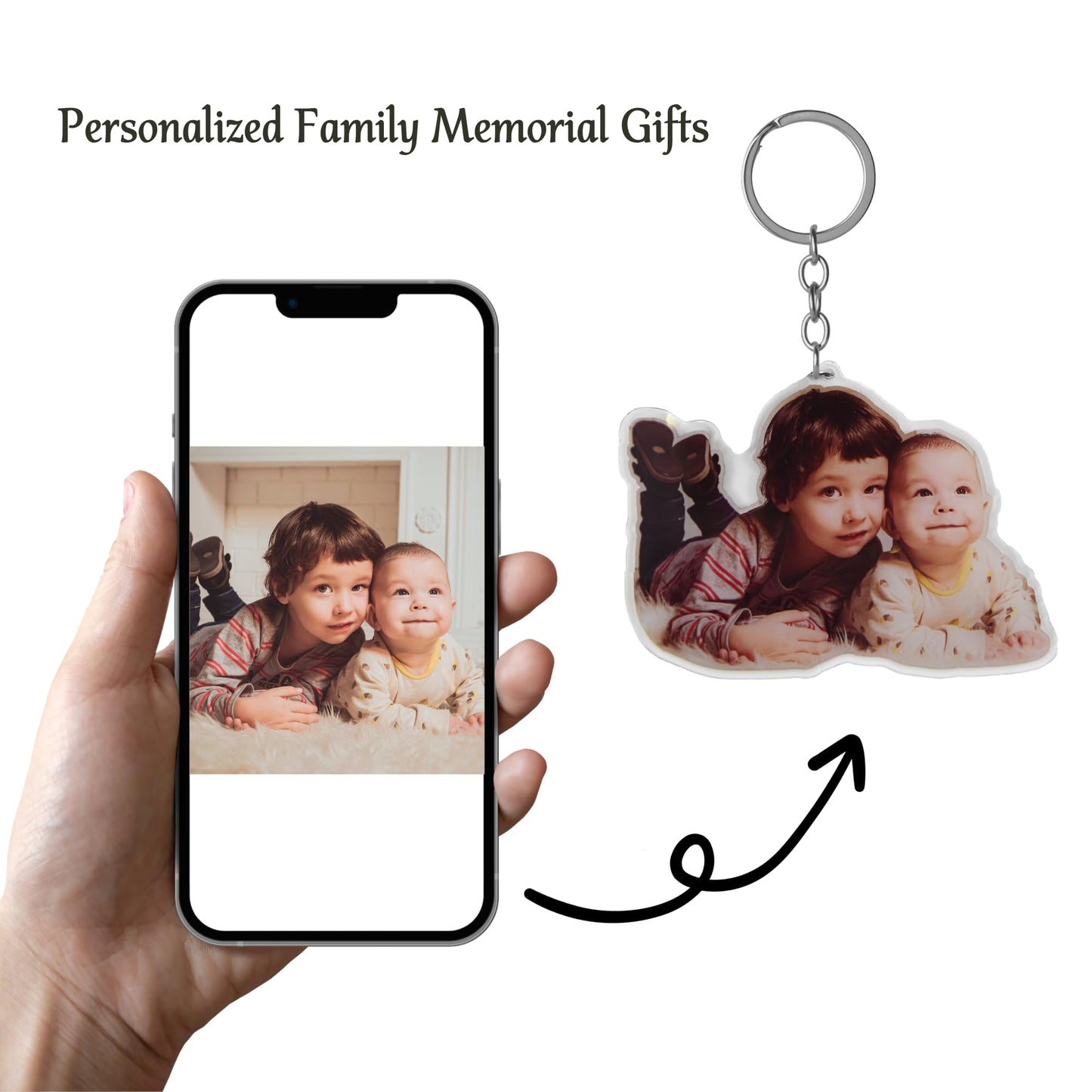Eletizy Personalized Photo Dog Cat Acrylic Keychain Custom Keyring Backpack Pendant Gift (2inches)