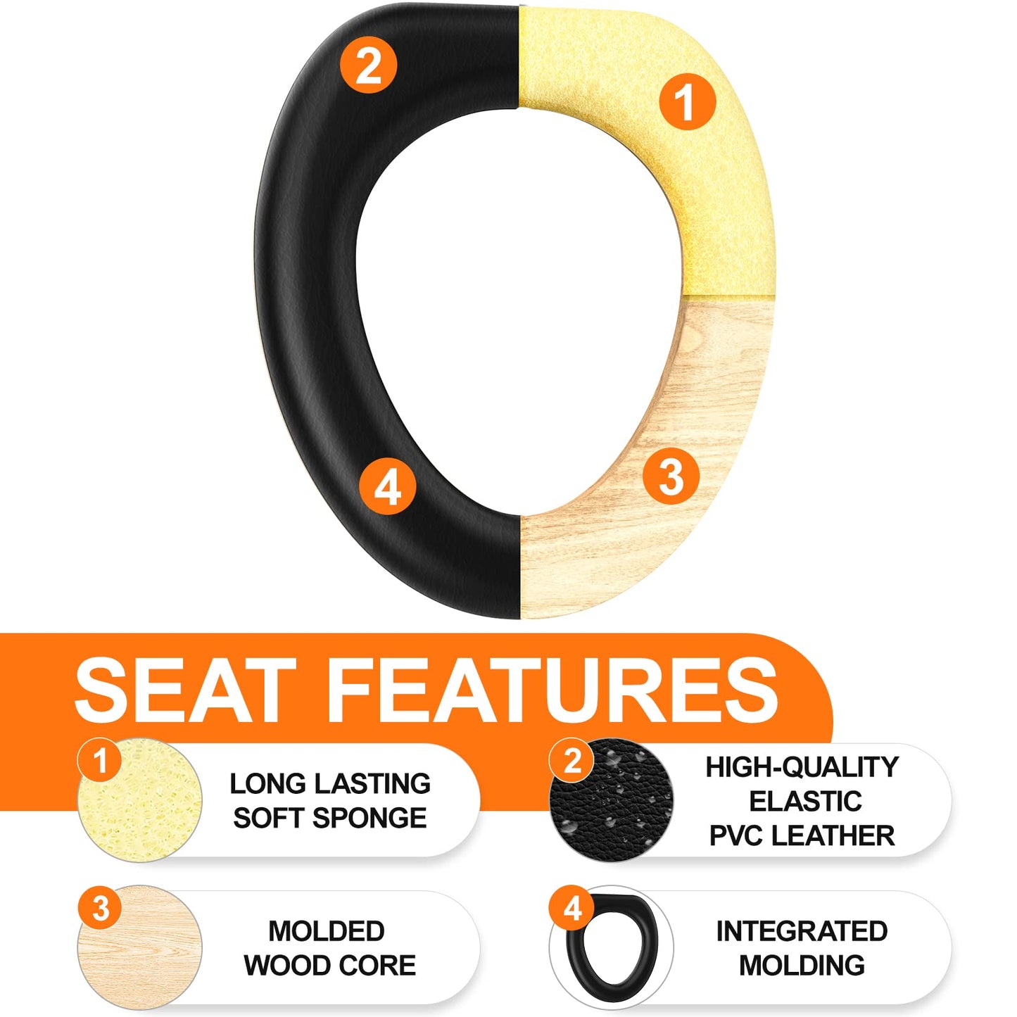 BLIKA Portable Toilet for Camping, 350LBS Stainless Steel Foldable Camp Travel Toilet with Soft Seat for Adults, Portable Potty for Camping, RV Travel, Road Trips