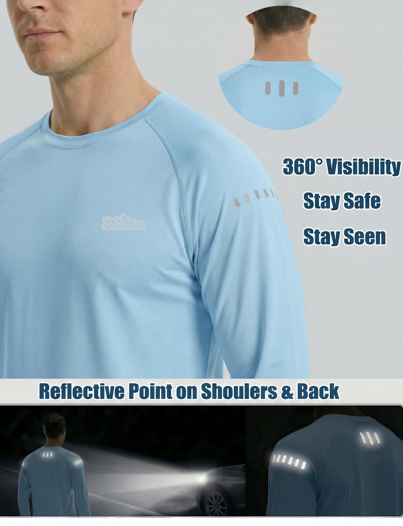 3 Pack Mens UPF 50+ Sun Protection Shirts Long Sleeve SPF Quick Dry Fishing Swim Rash Guard Athletic Workout Tops