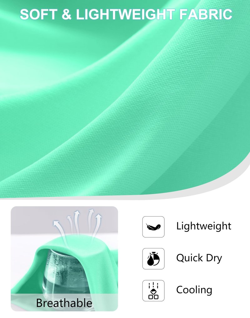 G Gradual Women's Workout Tank Tops Lightweight Sleeveless High Neck Athletic Shirts for Running Gym Tennis Pickleball, Aqua, L