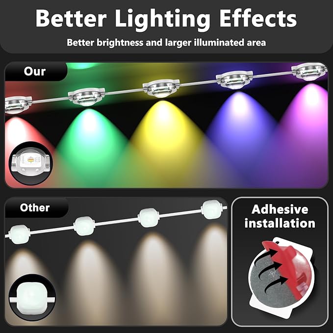 100FT Permanent Outdoor RGB Lights, IP67 Waterproof Smart Eave Lighting, with App/Remote Control Eaves Light, DIY LED Scenes Modes for House Roof Decor,Christmas,Party
