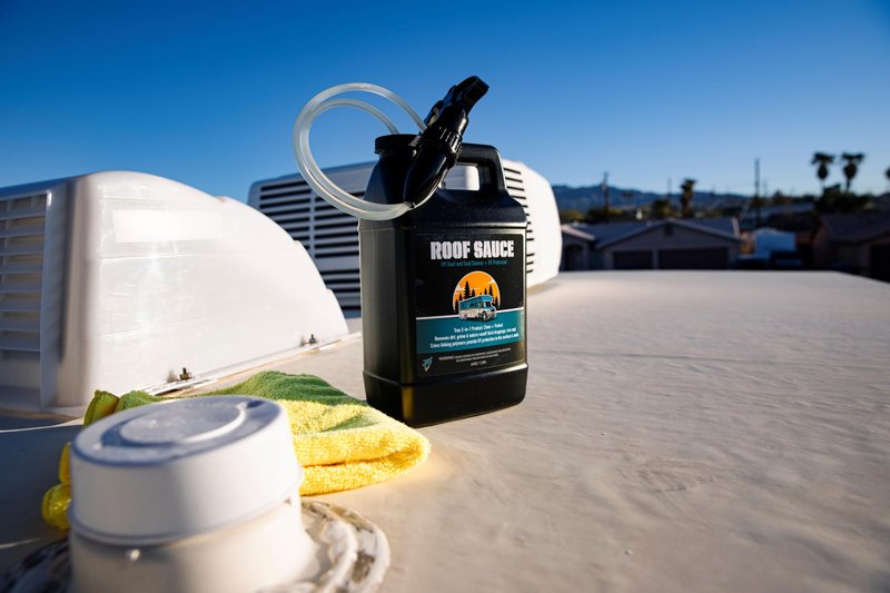 Bling Sauce Roof Sauce, 2-in-1 RV Roof and Seal Cleaner Plus UV Protectant, 64 oz.