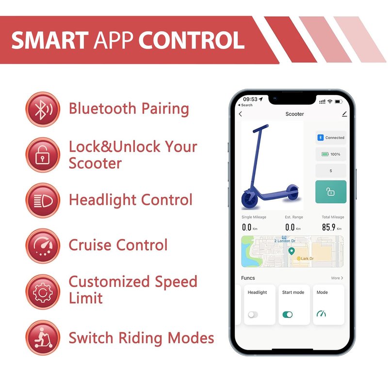 MAXSHOT Electric Scooter for Adults, 8.5/14" Tires, 19/22Mph, 350W/500W Motor, 16-28 Miles Range, Folding E-Scooter with Dual Suspension,APP Control