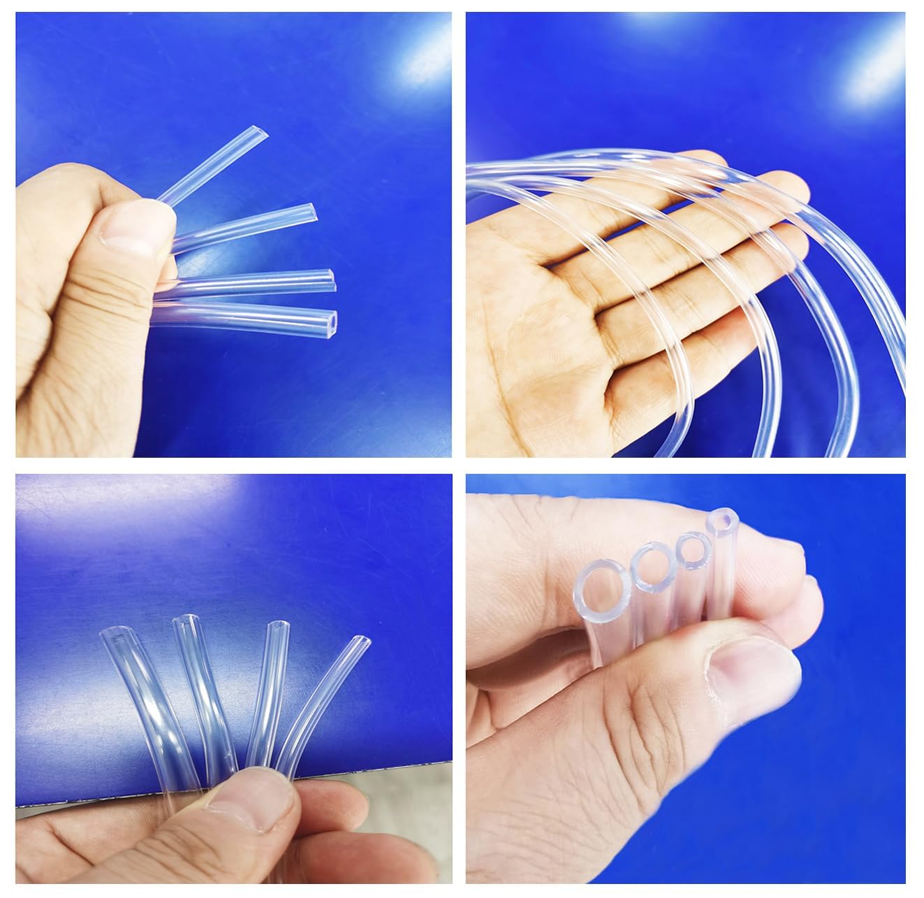 Clear Tubing Assortment, 2mm 3mm 4mm 5mm ID, 12 Meters Lengh In All, 1mm Thickness, Flexible Plastic Tube Hose Set For Home Repair Water Oil Transfer Aquarium, BPA Free and non-toxic