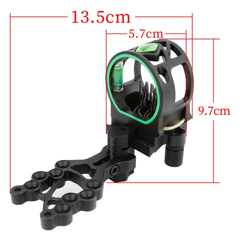 ZSHJGJR 5pin Bow Sight Black, Reversible Mount Design with Sight Light for Compound Bow Archery Hunting