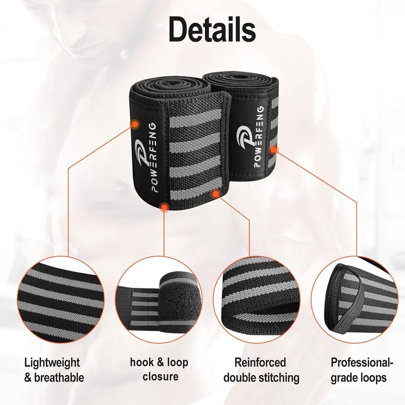 Elbow Wraps for Weightlifting - Supportive Elbow Sleeves for Bench Press, Cross Training & Powerlifting | Unisex Gym Gear