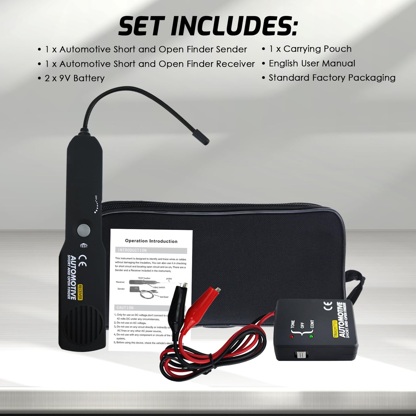 Automotive Circuit Tester, Car Repair Cable Circuit Wire Tracers Analyzer Short Open Finder Fault Tester Electrical Checker Detector Probe DC 6-42V Car Diagnostic Tool