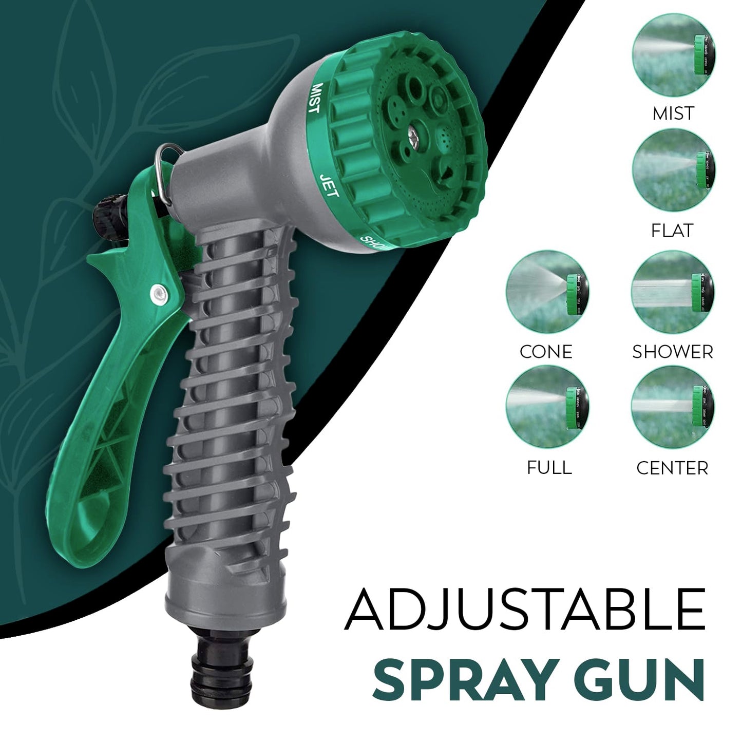 Green Haven Garden Hose Pipe Reel β 10m / 32ft Lightweight Compact Hosepipe with 7-Pattern Spray Nozzle Gun, Easy Wind Mini Hose Reel for Small Gardens, Balconies & Outdoor Cleaning