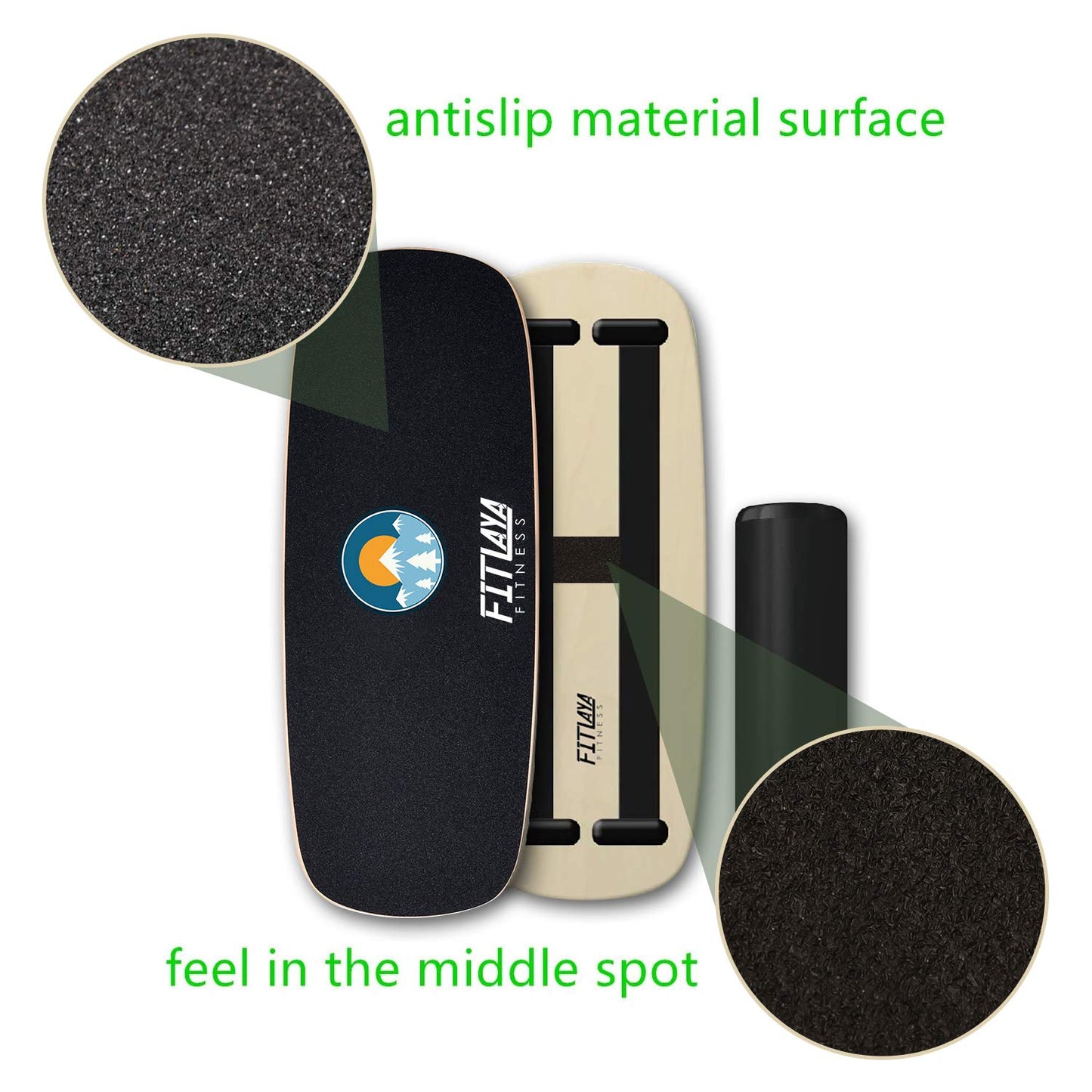 Fitlaya Fitness Balance Board Trainer Wooden Training Equipment for Fitness Workout, Hockey, Skateboarding, Surfing and Snowboarding (SUN & SNOWMOUNT)