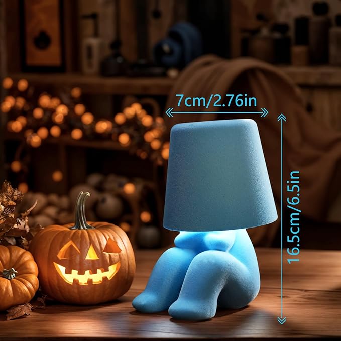 Modern Creative Design Table Lamp for Youth: Rechargeable Cute Light for Kids Child Teen -Bedside Lamps for Nightstand- Gift for Birthday Christmas Halloween Easter, 3-Color Dimmable.