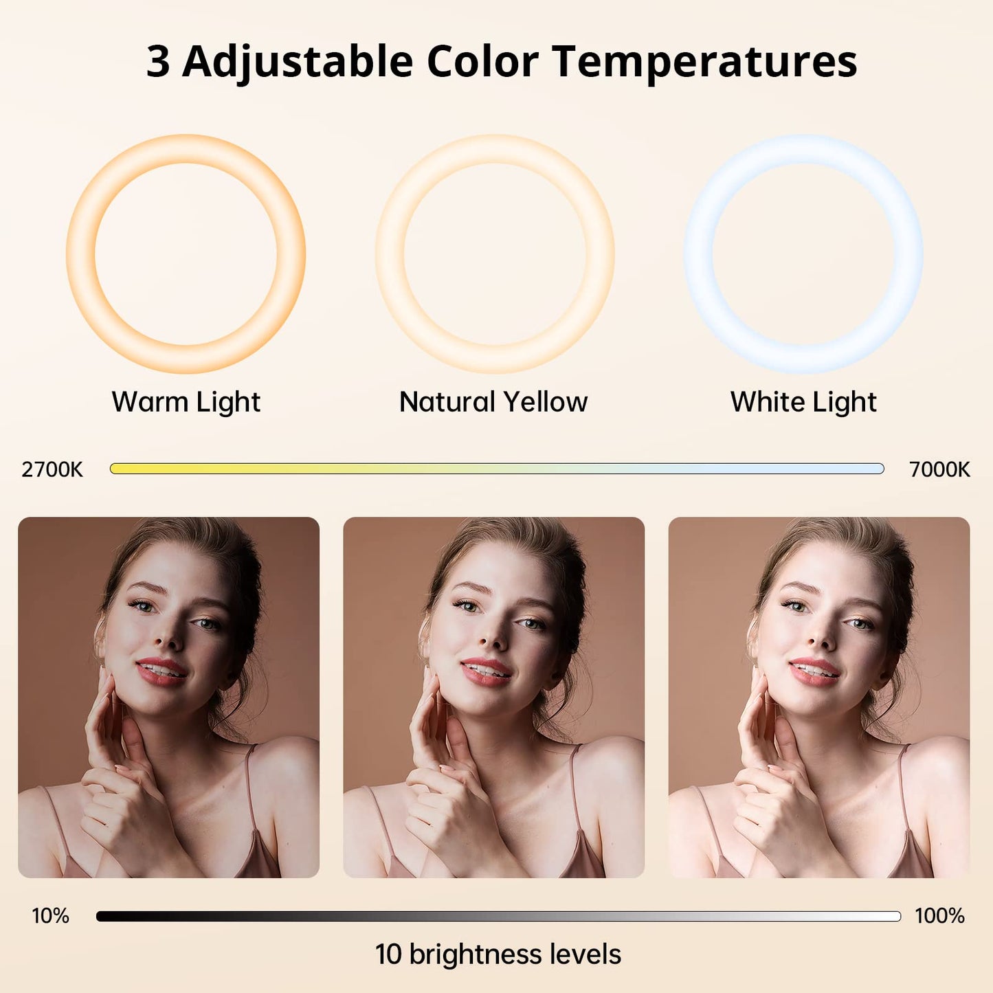 ATUMTEK 12" Ring Light with Tripod Stand, 63" Extendable, 3 Light Modes & 10 Brightness Levels, LED Selfie Light with Remote Control for TikTok, YouTube, Live Streaming, Photography