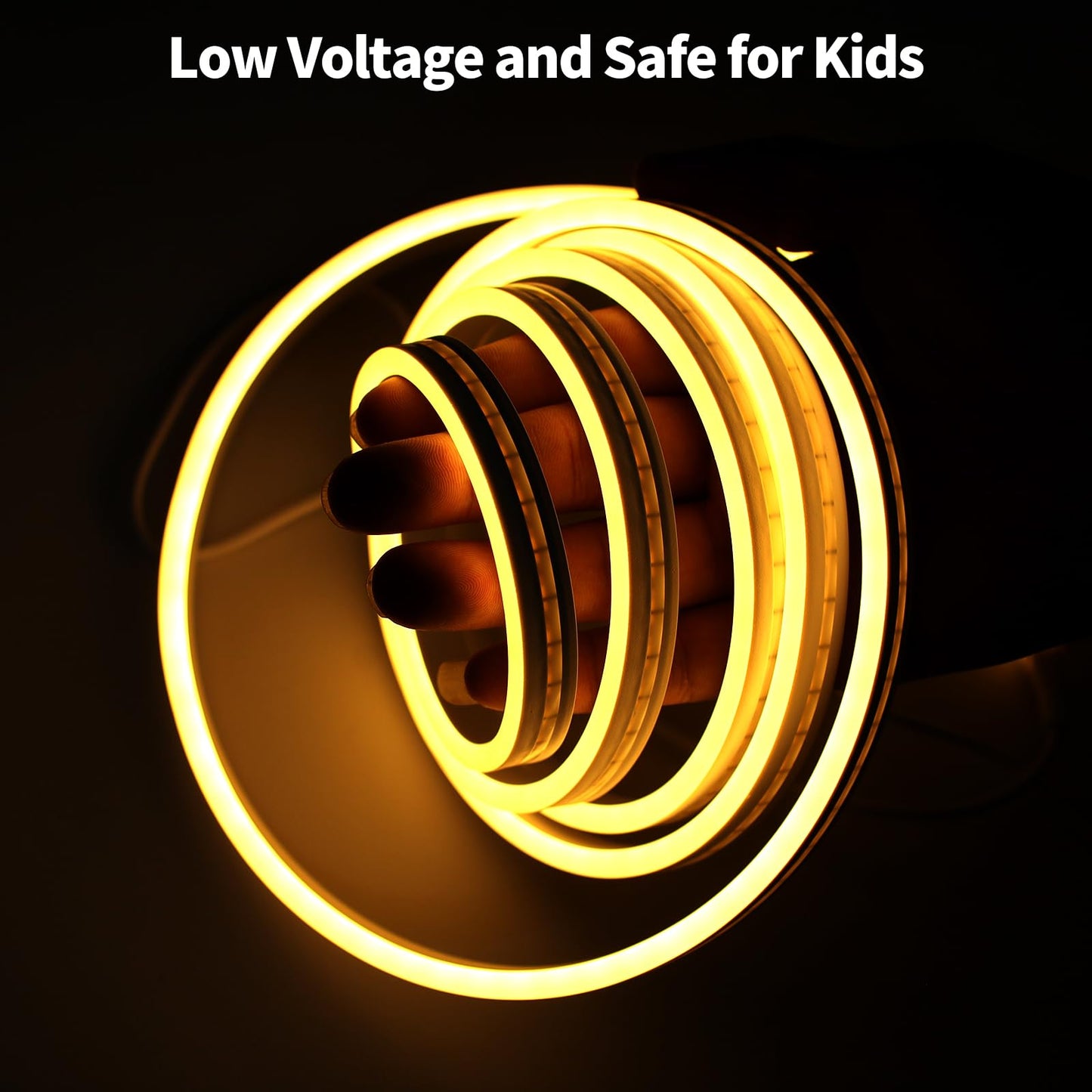 Dimmable LED Neon Strip Lights 1 m – Waterproof Flexible USB Silicone Neon Rope Light with Touch Control, 120° 3000 K Warm‑White Ambient Decor