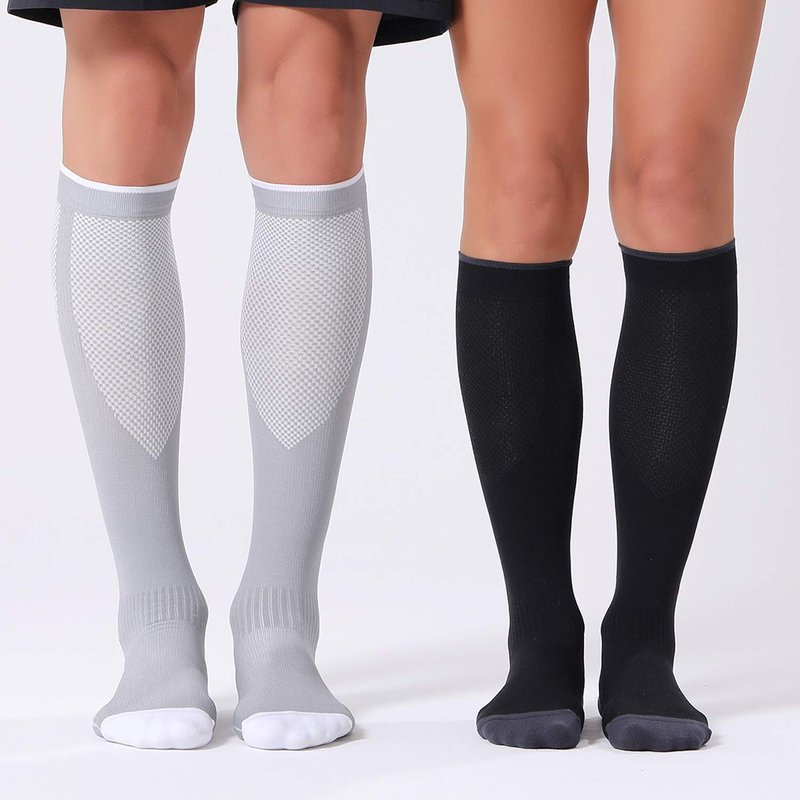 FITRELL 3 Pairs Compression Socks for Women and Men 20-30mmHg- Circulation and Muscle Support Socks for Travel, Running, Nurse, Knee High, Medical WHITE L/XL