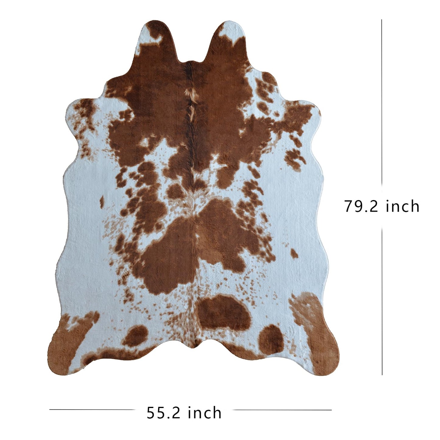 rugoo Premium Brown Cowhide Rug 4.6 ft x 6.6 ft Faux Cowhide Rug Cow Print Rug Faux Animal Skin Rug for Living Room Bedroom Nursery Western Decor