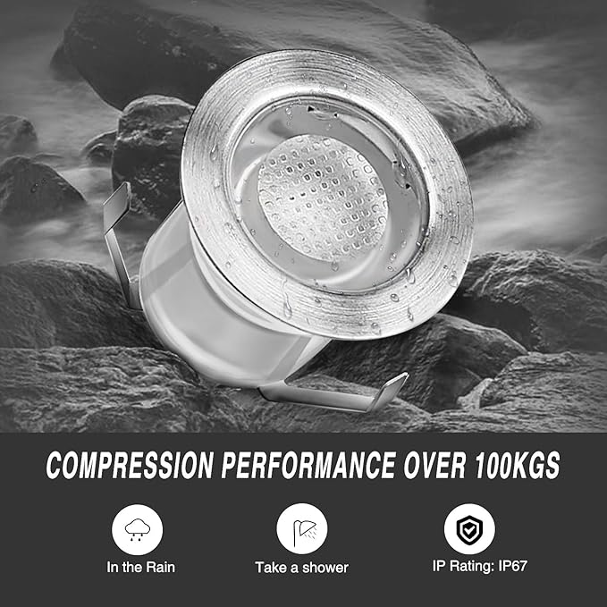 30Pcs LED Deck Light Kit 0.1W-0.3W Low Voltage RGB Outdoor Lighting 6Lm IP67 Waterproof Outdoor Black Border Step Stairs Garden Yard Patio Landscape Decor Lighting(RGB,30pcs)