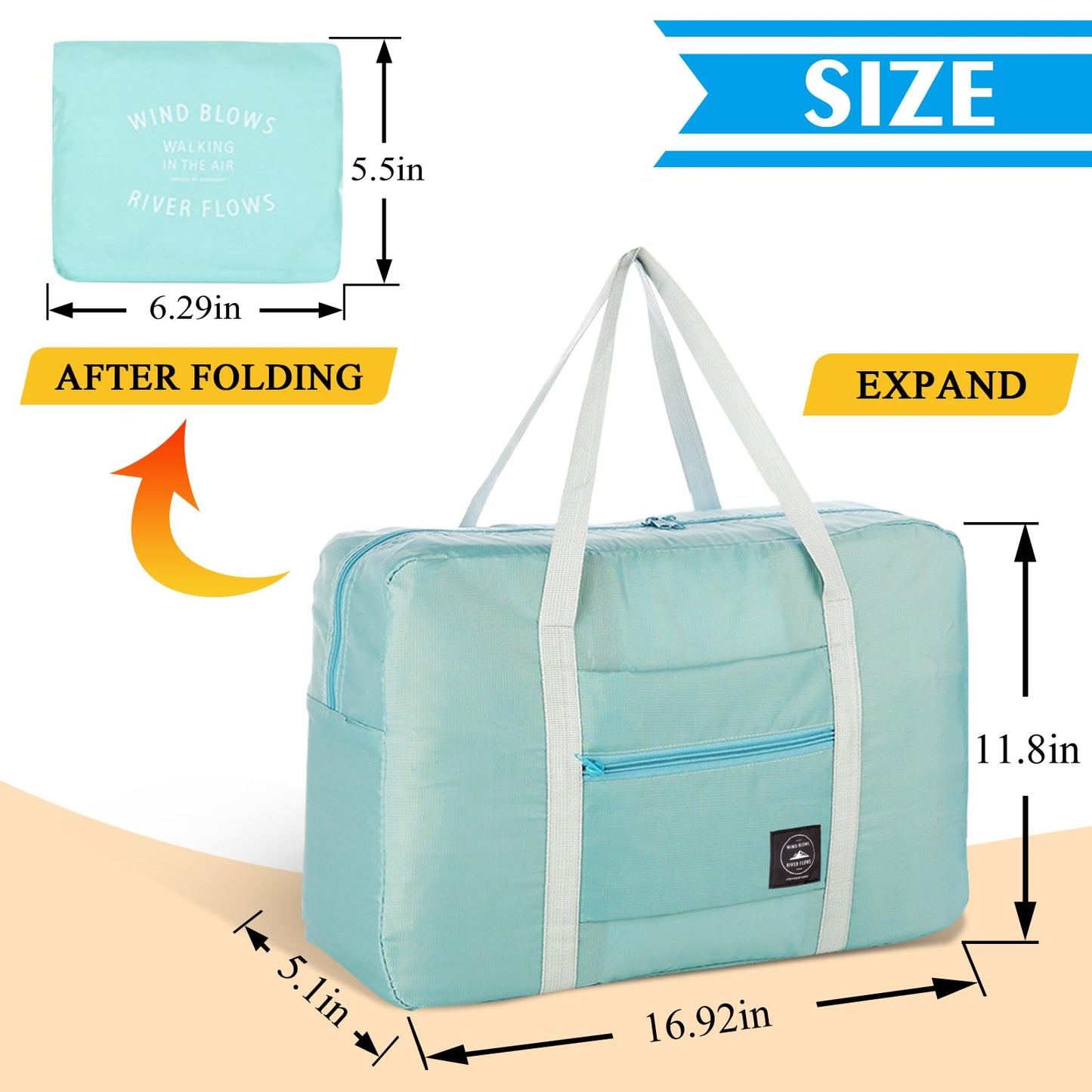 Foldable Travel Duffel Bag 2PCS Tote Carry on Luggage Bag Spirit Airlines Personal Item Sports Gym Bag Water Resistant Weekender Overnight Bags for Women and Men (Green+Pink)