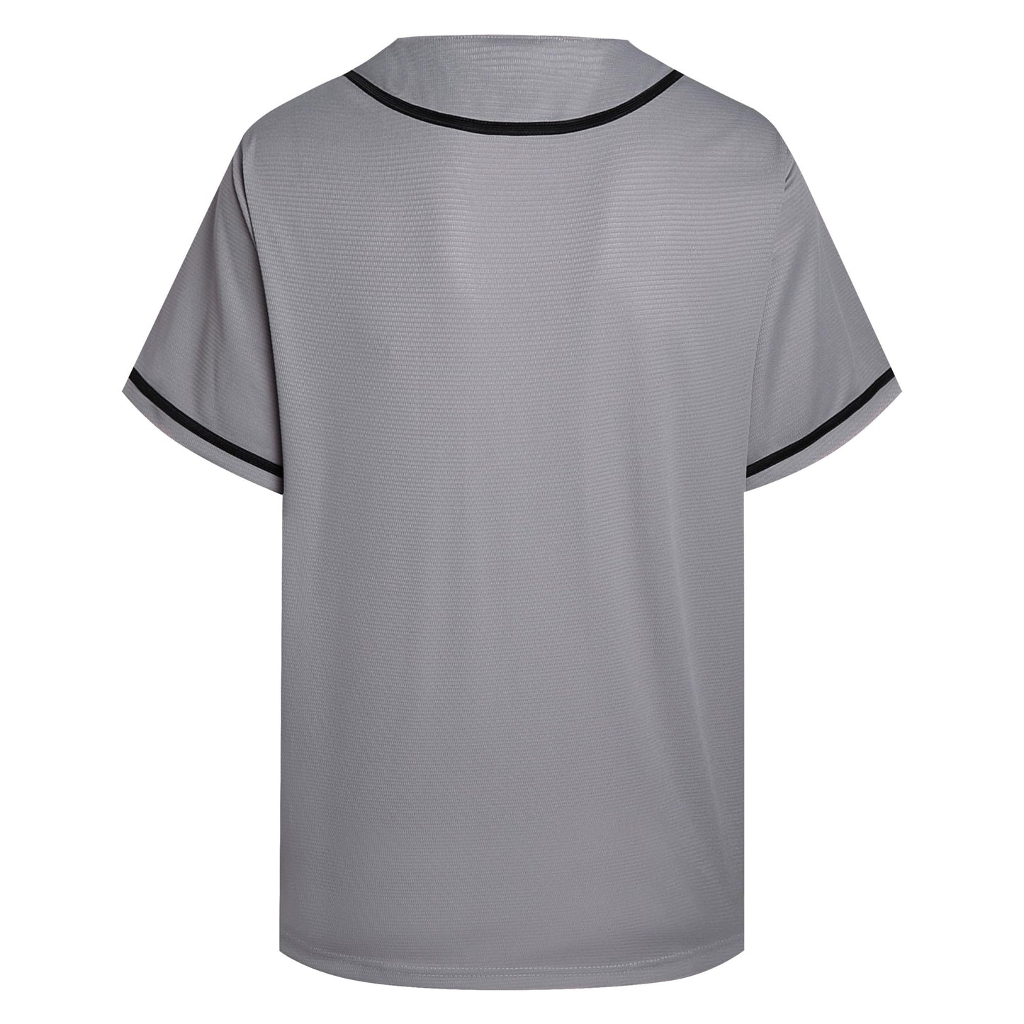 Pullonsy Men's Baseball Jersey for Adult Unisex Dad Son Sports Training Shirt Workout Gym Softball Outfits Halloween Tops,Black Stripe Grey Jersey,Size 3XL