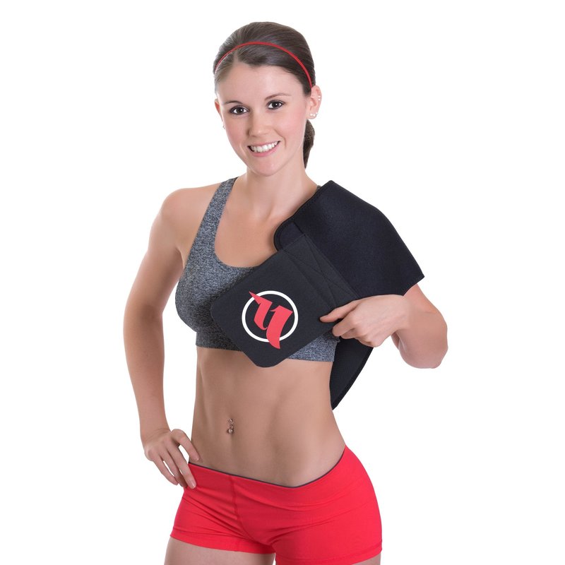 Fitru Waist Trimmer Sauna Ab Belt for Women & Men - Waist Trainer Stomach Wrap Black