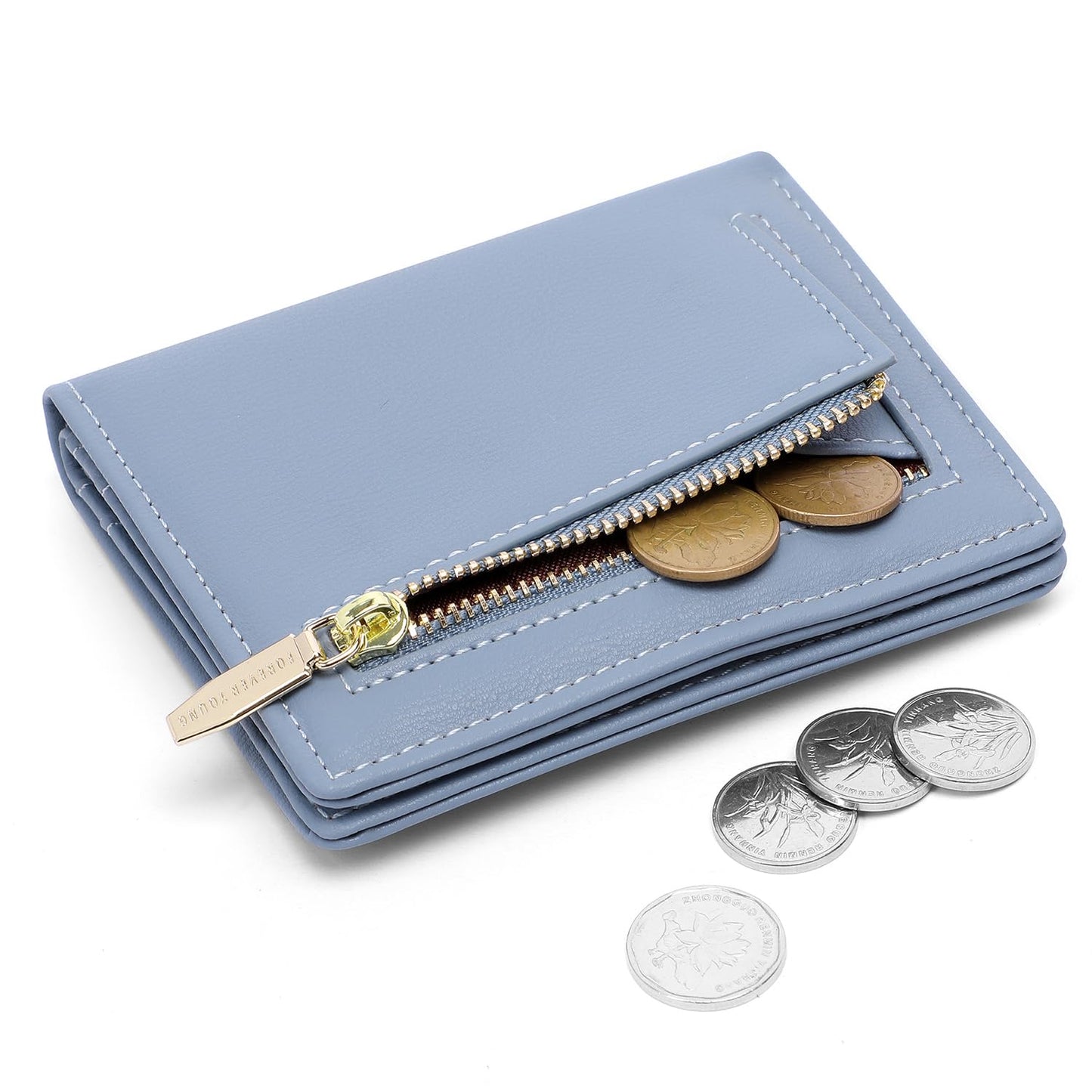 Altally Small Women Wallet RFID Blocking Bifold Pocket Wallet Slim Compact Ladies Purse Mini Wallets For Women (Blue)