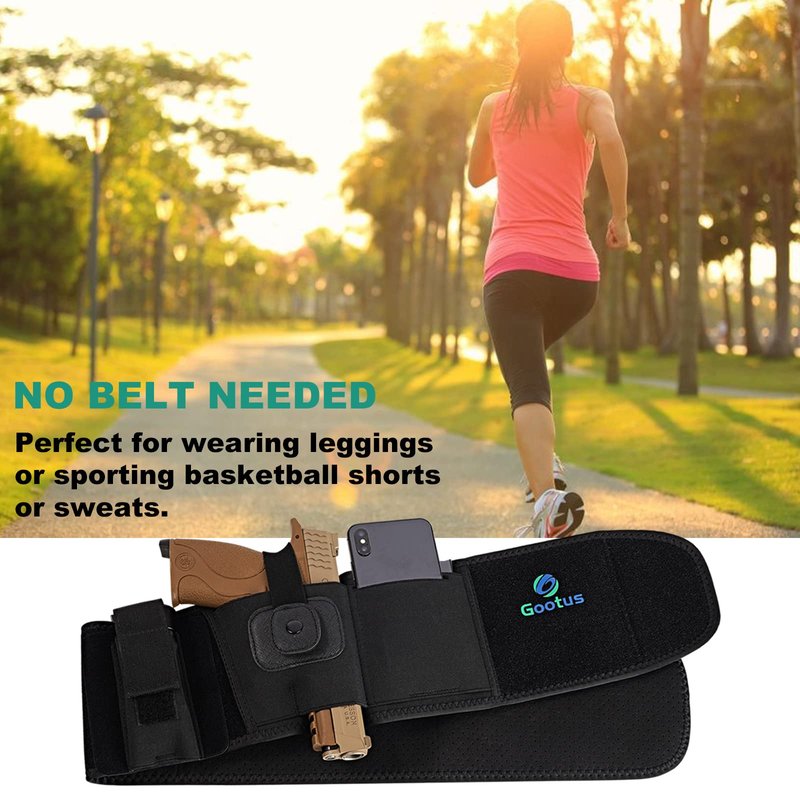 Belly Band Holster for Concealed Carry - Waist Pistol Gun Holster for Men and Women - Fits Glock, Ruger LCP, Taurus, S&W M&P 40 Shield Bodyguard, Sig Sauer, Kahr, Beretta, 1911, etc