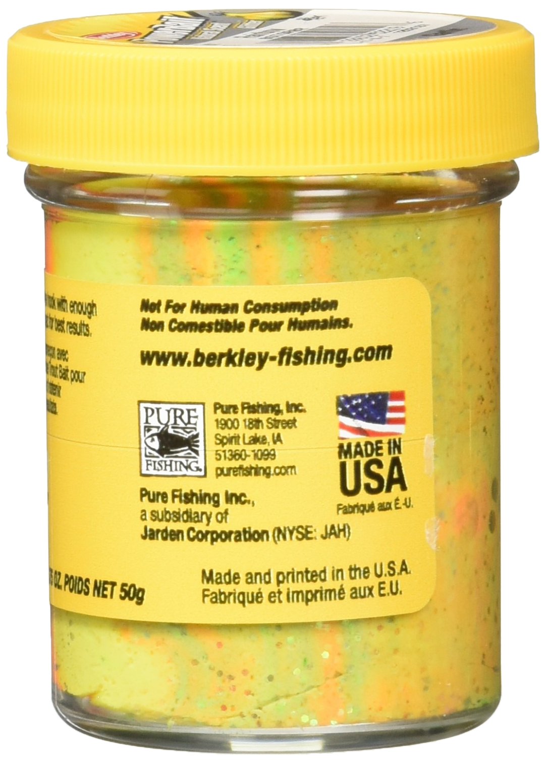 Berkley PowerBait Natural Glitter Trout Bait , Rainbow, 1-4/5 oz, Jar