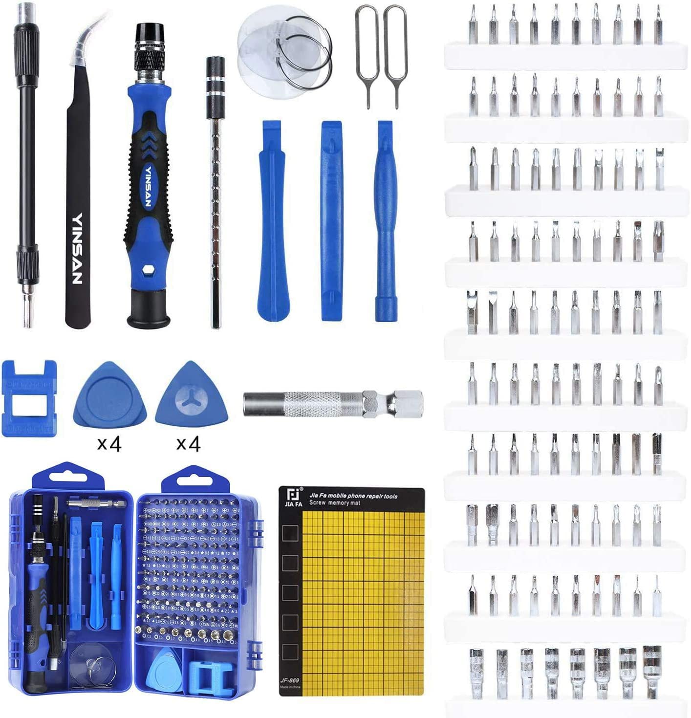 YINSAN Precision Screwdrivers Set, Mini Magnetic Electronics Repair Tool Kit for iPhone iPad Laptop PC Computer MacBook Tablet Phone Watch Glasses Gaming Console Controller Ring Doorbell Drone Camera