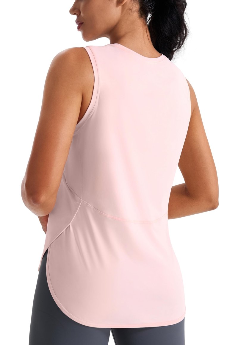 JOYSPELS Ice Silk Workout Tank Tops for Women Cool-Dry Sleeveless Loose Fit Yoga Shirts Athletic Pink