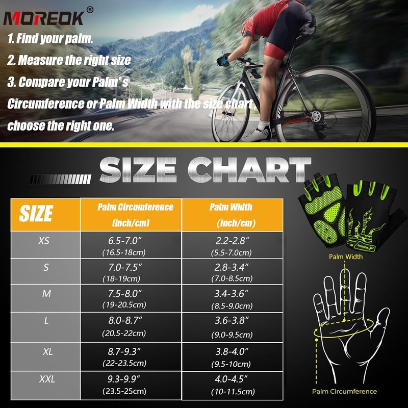Cycling Gloves for Men & Women - 5MM Gel Pad Half Finger Design | Ideal for Cycling, Weight Lifting & Outdoor Sports