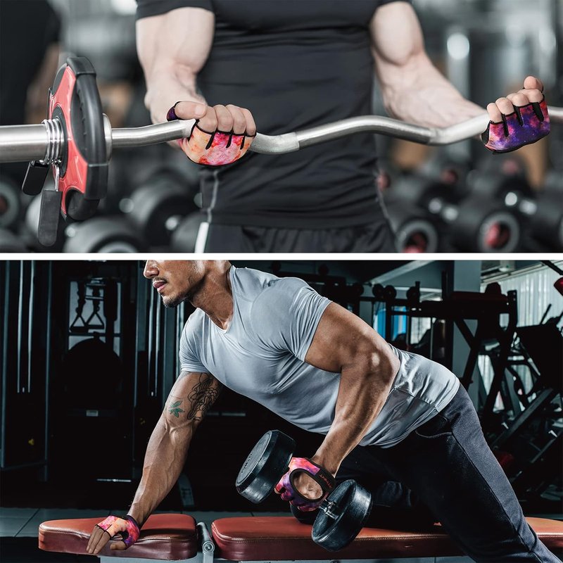 Minimal Weight Lifting Gloves - Full Palm Protection & Extra Grip for Men and Women | Short Micro Workout Pads
