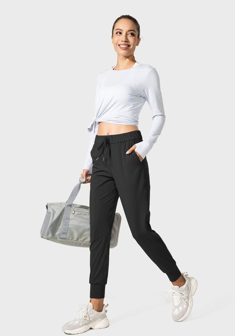 SANTINY Women's Joggers Pants Pockets Drawstring Running Sweatpants for Women Lounge Workout Jogging(Black_S)