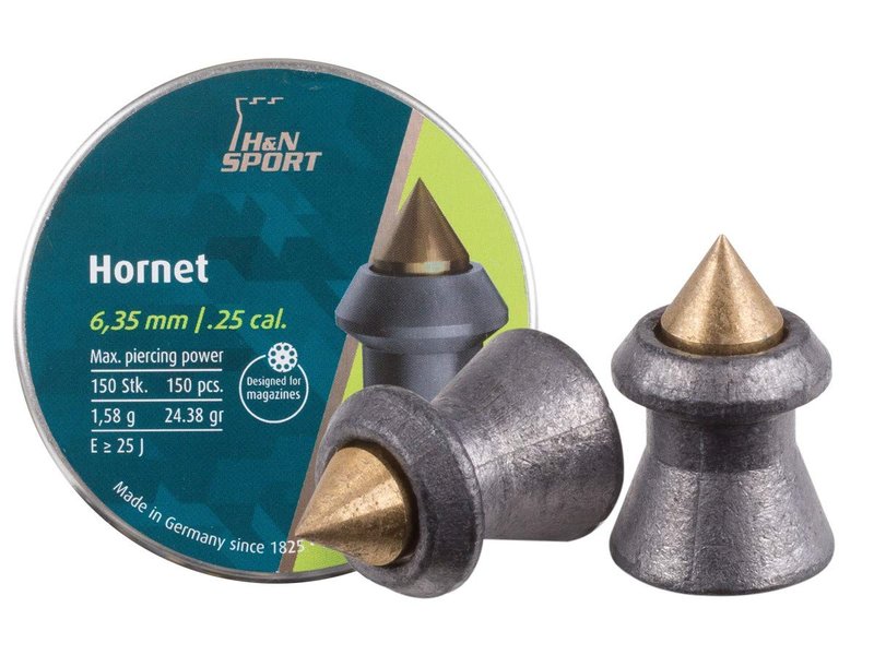 H&N Sport 92426350003 H&N Hornet Pointed Airgun Pellets .25 cal., Gray
