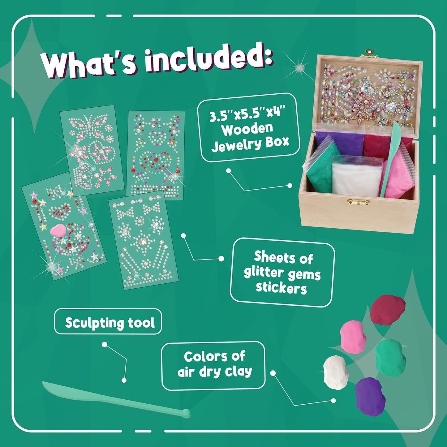 PURPLE LADYBUG Decorate Your Own Jewellery Box - Craft Kits for Kids, Ideal 7 Year Old Girl Gifts, Birthday Presents Ages 6-12, Girls Jewellery Box