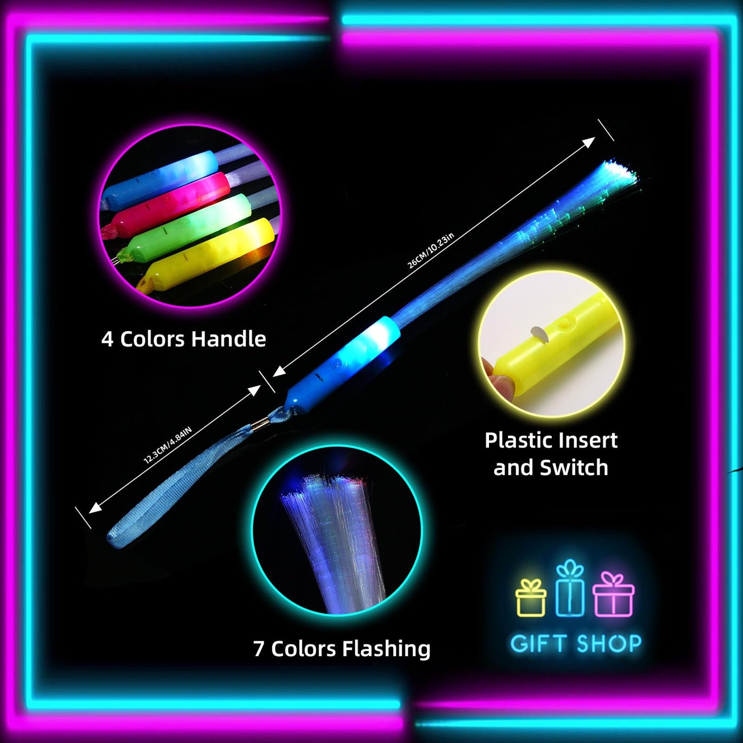 BouQuw 25 Pack Glow Sticks Mardi Gras Party Supplies ,Glow in the Dark Party Supplies,3 Models Flashing Sticks, Fiber Optic Wands Light up Sticks Fit Wedding Birthday Easter valentine's day